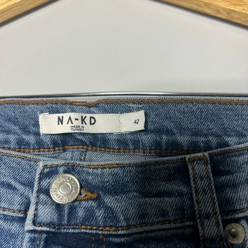 NA-KD Straight High Waist Jeans Medium Wash 42 (US 12)